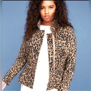 Lane‎ Bryant Blazer Leopard Print Brown and Black Womens Sz 20